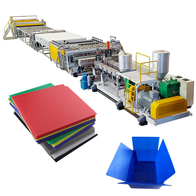 What are the sizes and models of hollow board production machinery used for stone plastic boxes